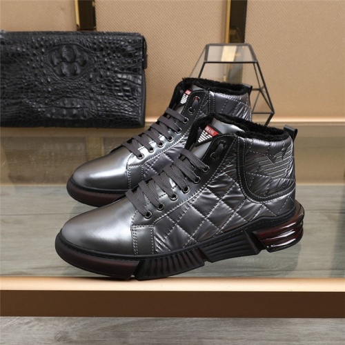 Replica Armani High Tops Shoes For Men #823777 $82.00 USD for Wholesale