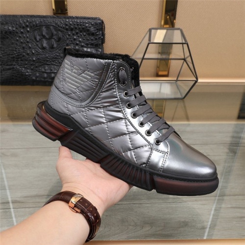 Replica Armani High Tops Shoes For Men #823777 $82.00 USD for Wholesale