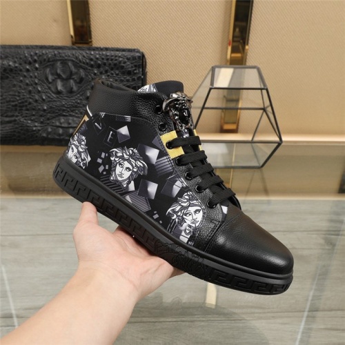 Replica Versace High Tops Shoes For Men #824545 $82.00 USD for Wholesale