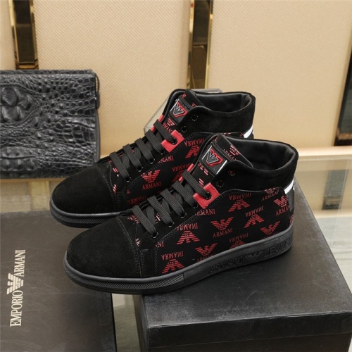 Replica Armani High Tops Shoes For Men #824550 $82.00 USD for Wholesale