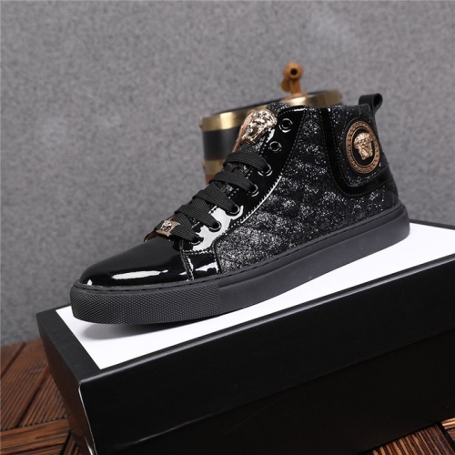 Replica Versace High Tops Shoes For Men #825235 $82.00 USD for Wholesale