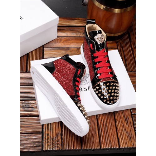 Replica Versace High Tops Shoes For Men #825238 $82.00 USD for Wholesale