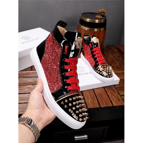 Replica Versace High Tops Shoes For Men #825238 $82.00 USD for Wholesale