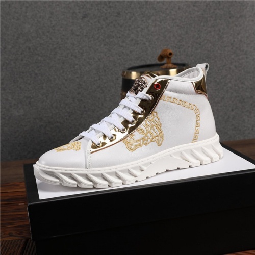 Replica Versace High Tops Shoes For Men #825241 $82.00 USD for Wholesale