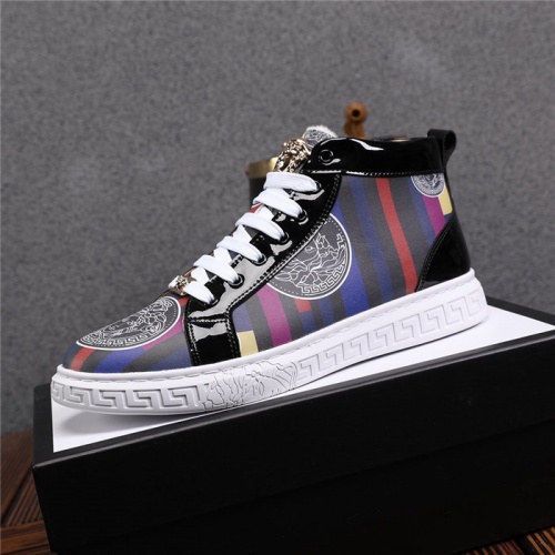 Replica Versace High Tops Shoes For Men #825243 $82.00 USD for Wholesale