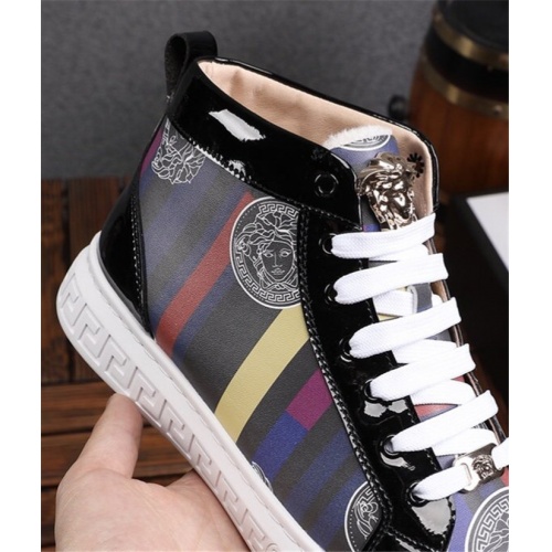 Replica Versace High Tops Shoes For Men #825243 $82.00 USD for Wholesale