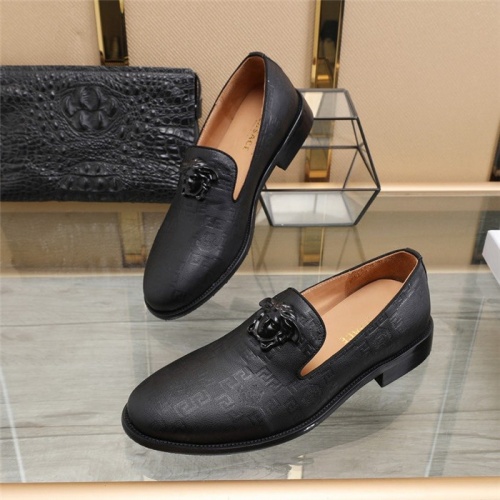 Versace Leather Shoes For Men #825274 $85.00 USD, Wholesale Replica Versace Leather Shoes