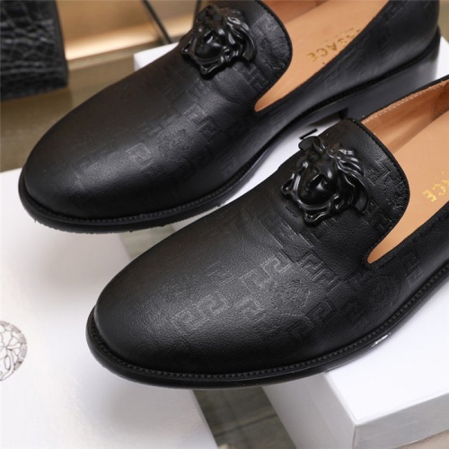 Replica Versace Leather Shoes For Men #825274 $85.00 USD for Wholesale