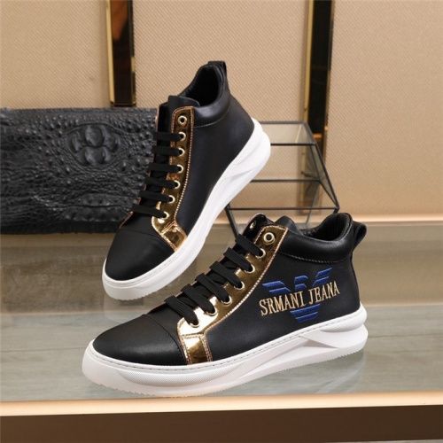 Armani High Tops Shoes For Men #825636 $85.00 USD, Wholesale Replica Armani High Tops Shoes