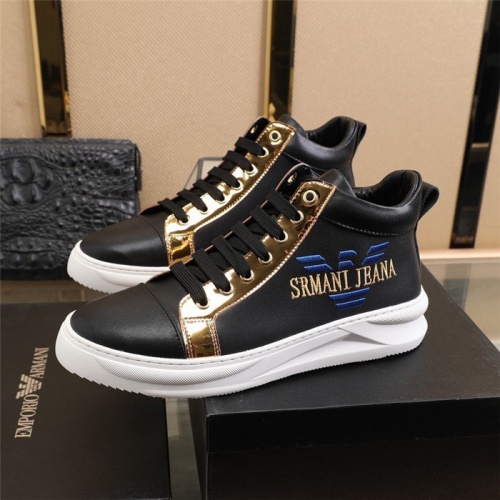 Replica Armani High Tops Shoes For Men #825636 $85.00 USD for Wholesale