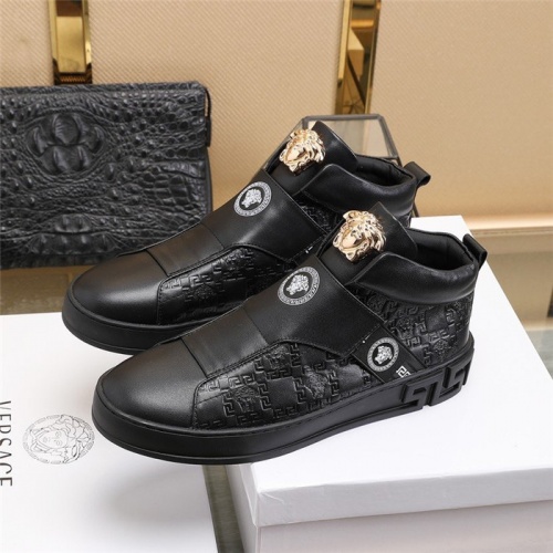 Replica Versace High Tops Shoes For Men #826690 $85.00 USD for Wholesale