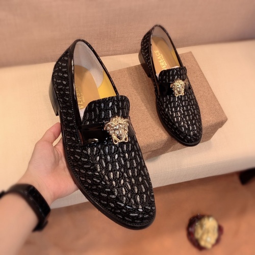 Replica Versace Leather Shoes For Men #826952 $80.00 USD for Wholesale