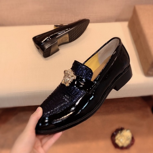 Replica Versace Leather Shoes For Men #826954 $80.00 USD for Wholesale