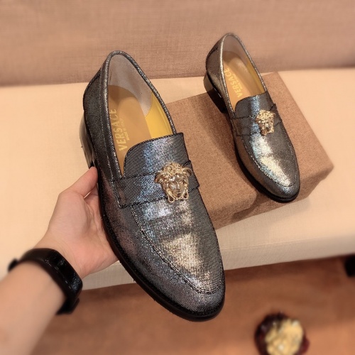 Replica Versace Leather Shoes For Men #826956 $80.00 USD for Wholesale