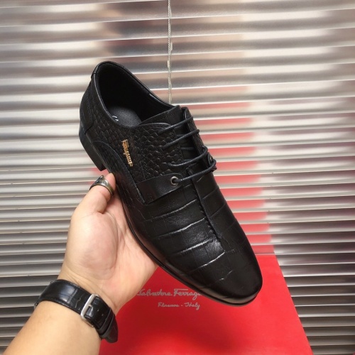 Replica Salvatore Ferragamo Leather Shoes For Men #827030 $82.00 USD for Wholesale