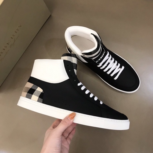 Replica Burberry High Tops Shoes For Men #827047 $80.00 USD for Wholesale