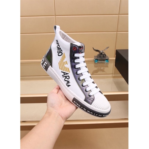 Replica Armani High Tops Shoes For Men #827775 $82.00 USD for Wholesale