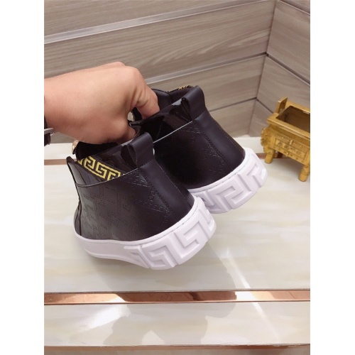 Replica Versace High Tops Shoes For Men #829122 $82.00 USD for Wholesale