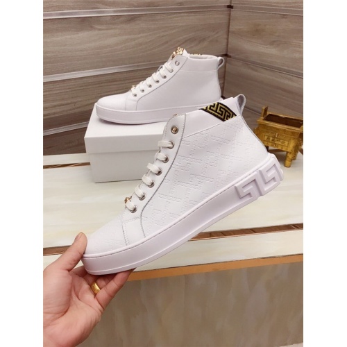 Replica Versace High Tops Shoes For Men #829123 $82.00 USD for Wholesale