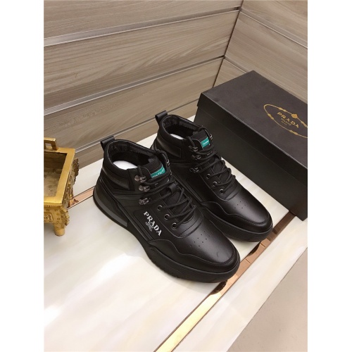 Prada High Tops Shoes For Men #829126 $82.00 USD, Wholesale Replica Prada High Top Shoes