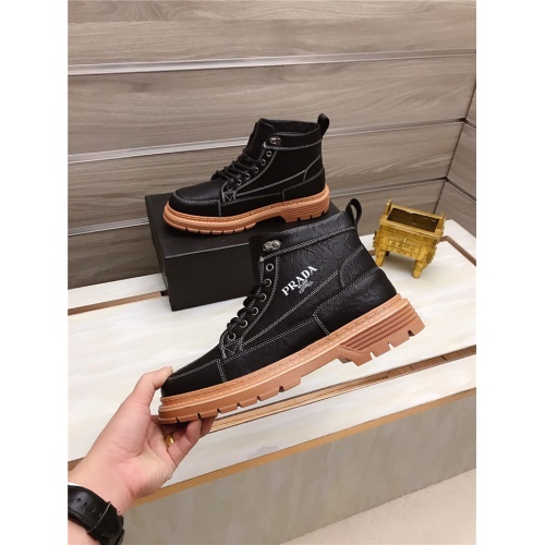 Replica Prada High Tops Shoes For Men #829127 $80.00 USD for Wholesale