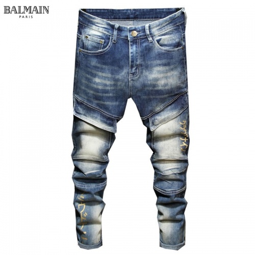 Replica Balmain Jeans For Men #829297 $48.00 USD for Wholesale