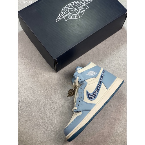 Replica Air Jordan 1 & Christian Dior High Tops For Women #829403 $103.00 USD for Wholesale