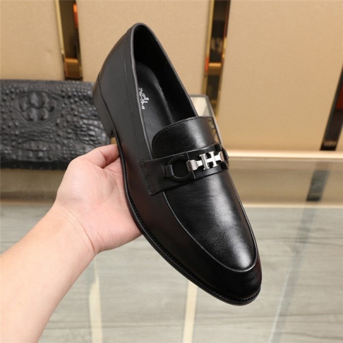 Replica Hermes Leather Shoes For Men #829470 $88.00 USD for Wholesale