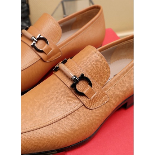 Replica Salvatore Ferragamo Leather Shoes For Men #829474 $118.00 USD for Wholesale