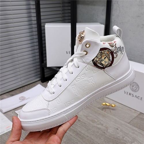 Replica Versace High Tops Shoes For Men #829857 $82.00 USD for Wholesale