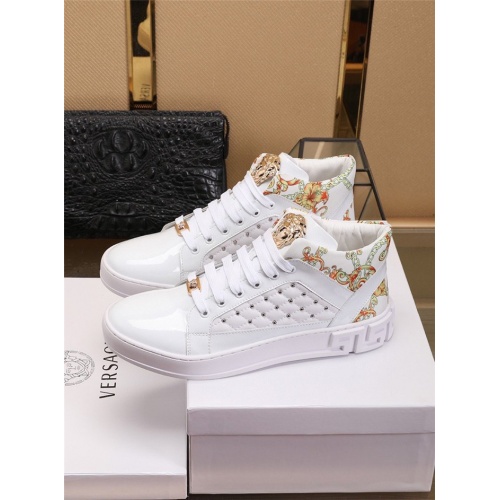 Replica Versace High Tops Shoes For Men #829920 $82.00 USD for Wholesale