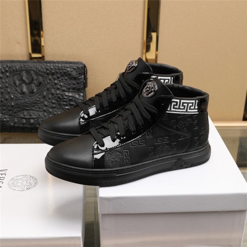 Replica Versace High Tops Shoes For Men #829928 $85.00 USD for Wholesale