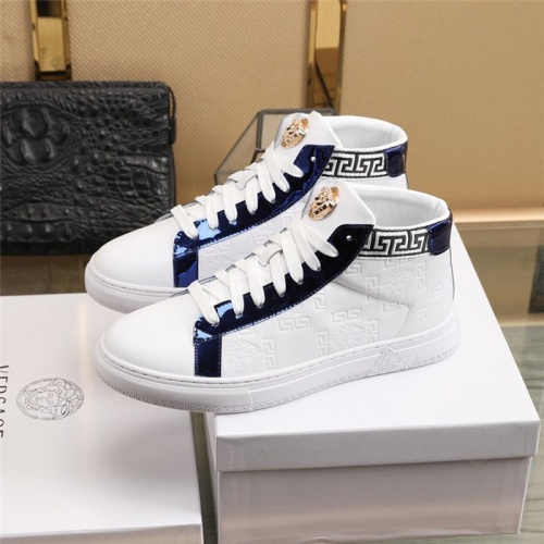 Replica Versace High Tops Shoes For Men #829929 $85.00 USD for Wholesale