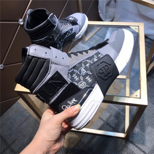 Replica Philipp Plein PP High Tops Shoes For Men #830266 $108.00 USD for Wholesale