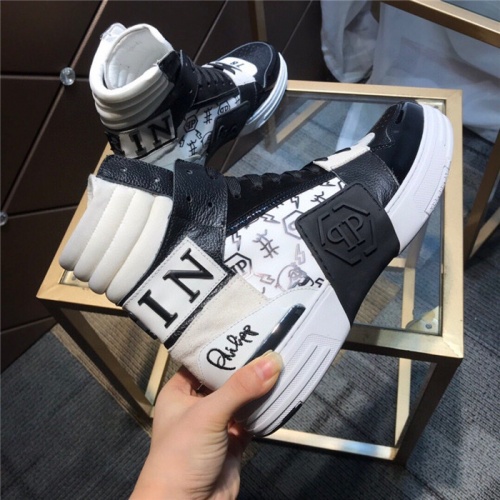 Replica Philipp Plein PP High Tops Shoes For Men #830268 $108.00 USD for Wholesale