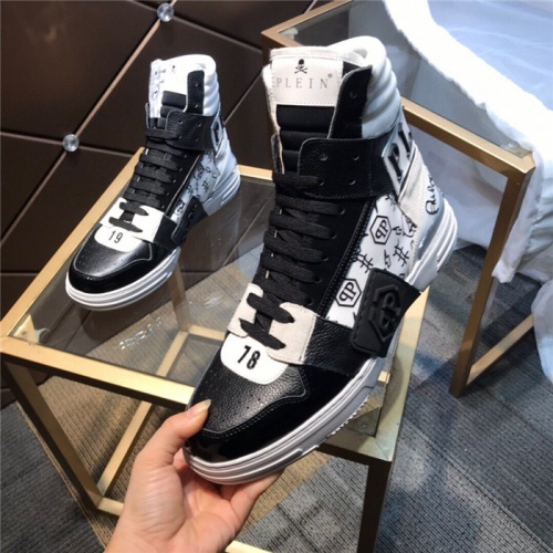 Replica Philipp Plein PP High Tops Shoes For Men #830268 $108.00 USD for Wholesale