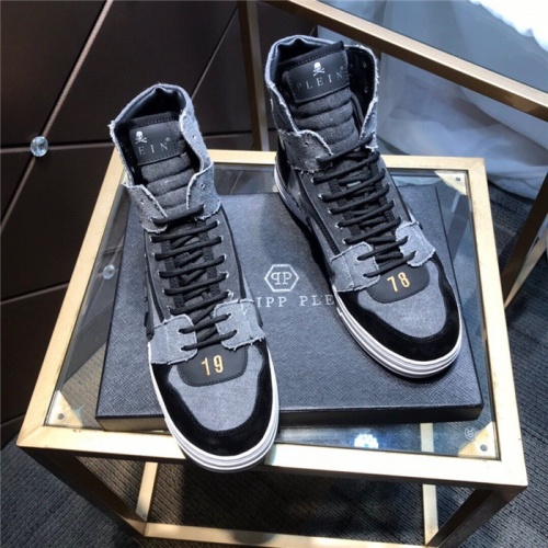 Replica Philipp Plein PP High Tops Shoes For Men #830270 $108.00 USD for Wholesale