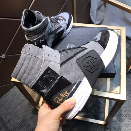 Replica Philipp Plein PP High Tops Shoes For Men #830270 $108.00 USD for Wholesale