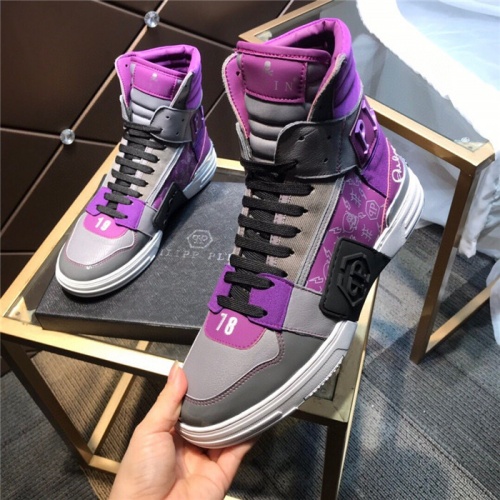 Replica Philipp Plein PP High Tops Shoes For Men #830271 $108.00 USD for Wholesale