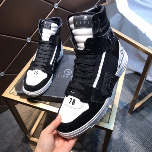 Replica Philipp Plein PP High Tops Shoes For Men #830273 $108.00 USD for Wholesale