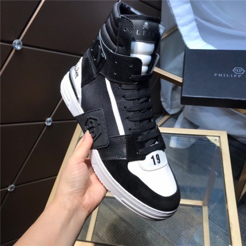 Replica Philipp Plein PP High Tops Shoes For Men #830273 $108.00 USD for Wholesale