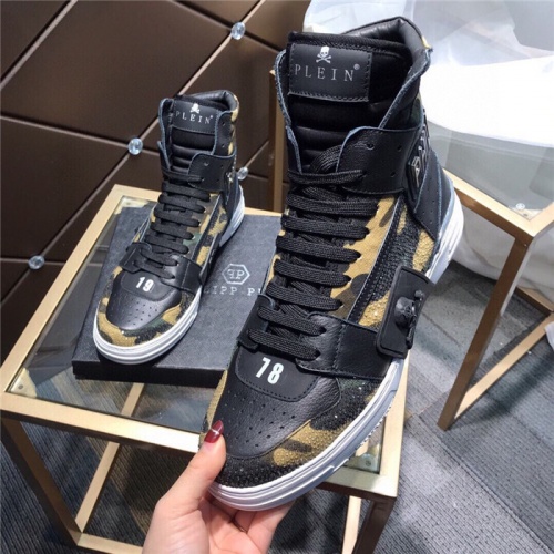Replica Philipp Plein PP High Tops Shoes For Men #830276 $112.00 USD for Wholesale