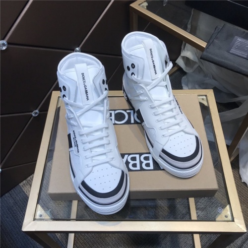 Replica Dolce & Gabbana D&G High Top Shoes For Men #830281 $112.00 USD for Wholesale