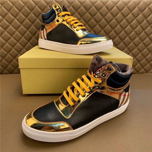 Burberry High Tops Shoes For Men #830556 $80.00 USD, Wholesale Replica Burberry High Tops Shoes