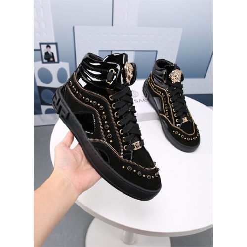Replica Versace High Tops Shoes For Men #830560 $85.00 USD for Wholesale