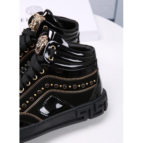 Replica Versace High Tops Shoes For Men #830560 $85.00 USD for Wholesale