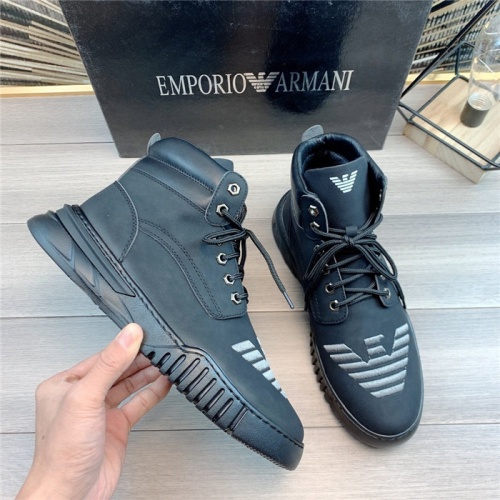 Armani High Tops Shoes For Men #830594 $82.00 USD, Wholesale Replica Armani High Tops Shoes