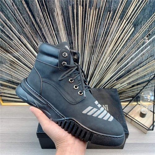 Replica Armani High Tops Shoes For Men #830594 $82.00 USD for Wholesale