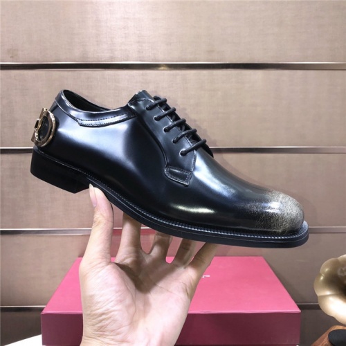Replica Salvatore Ferragamo Leather Shoes For Men #831146 $96.00 USD for Wholesale