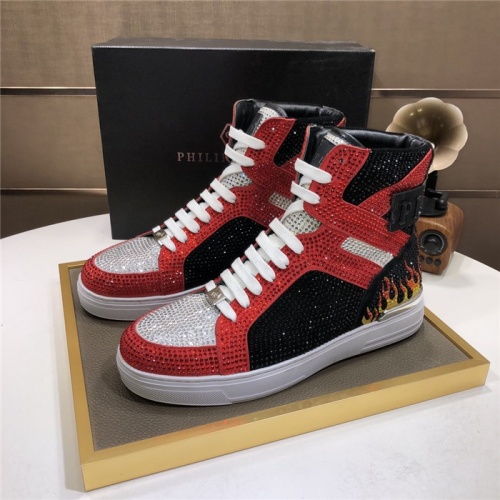 Replica Philipp Plein PP High Tops Shoes For Men #831148 $105.00 USD for Wholesale